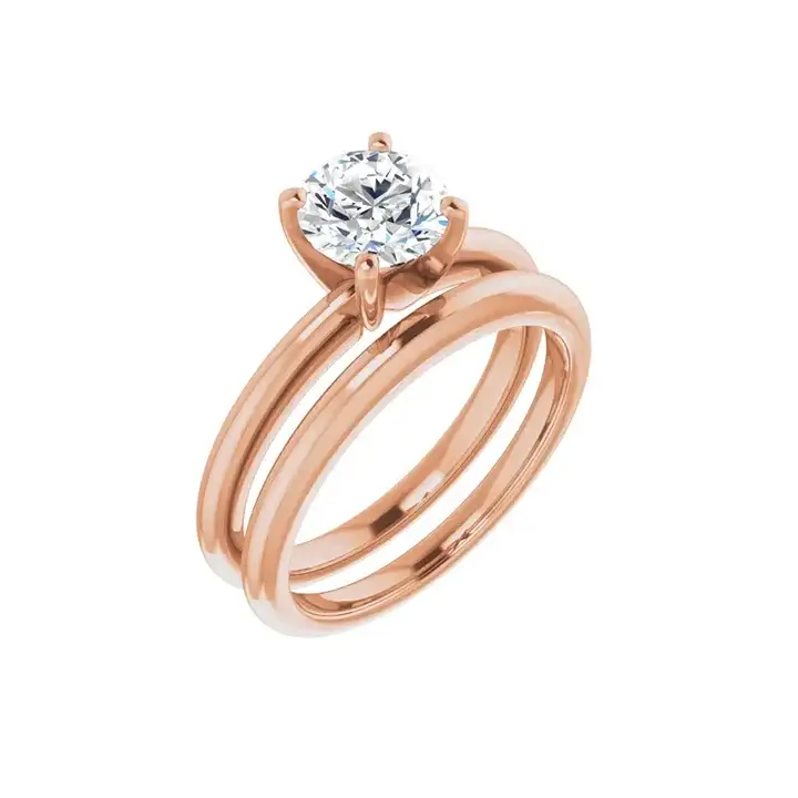 HANNAH 18K Rose Gold Round Lab Grown Diamond Solitaire Engagement Ring - Image 6