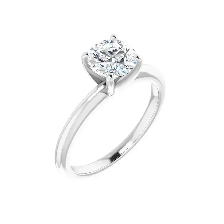 HANNAH 18K White Gold Round Lab Grown Diamond Solitaire Engagement Ring