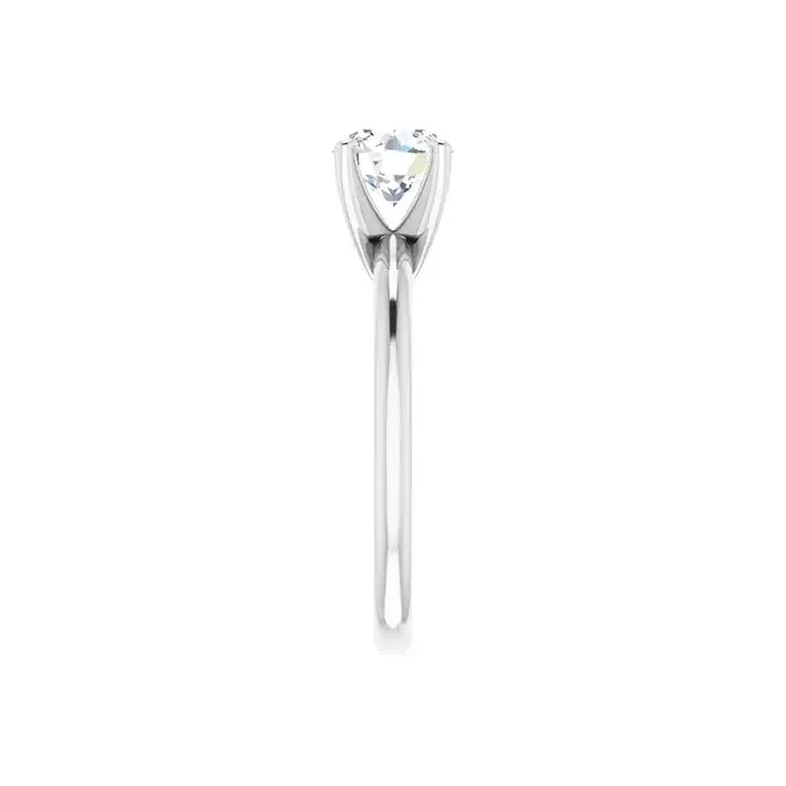 HANNAH 18K White Gold Round Lab Grown Diamond Solitaire Engagement Ring - Image 2