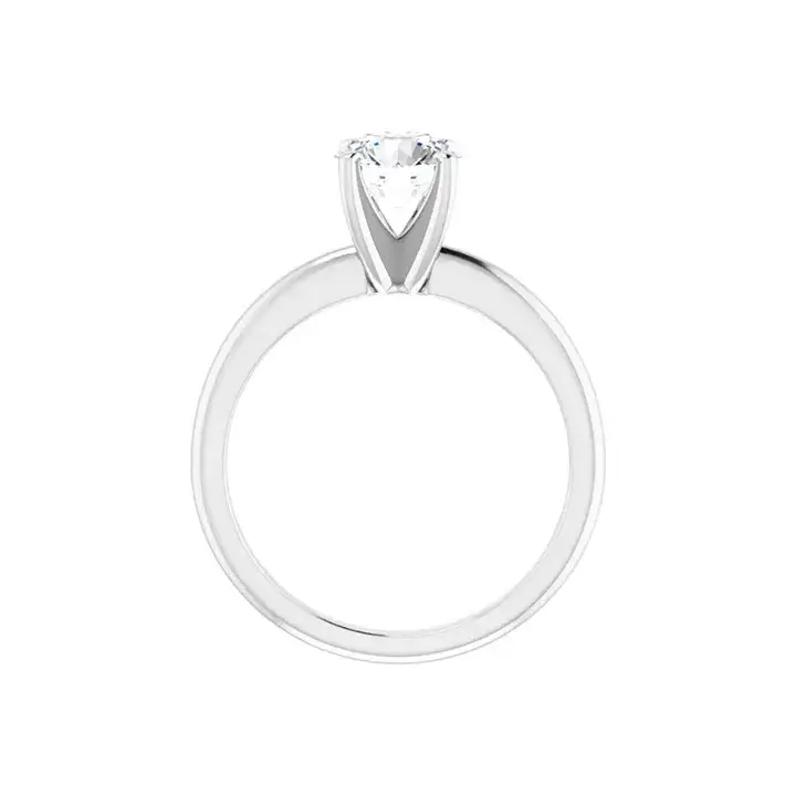 HANNAH 18K White Gold Round Lab Grown Diamond Solitaire Engagement Ring - Image 4