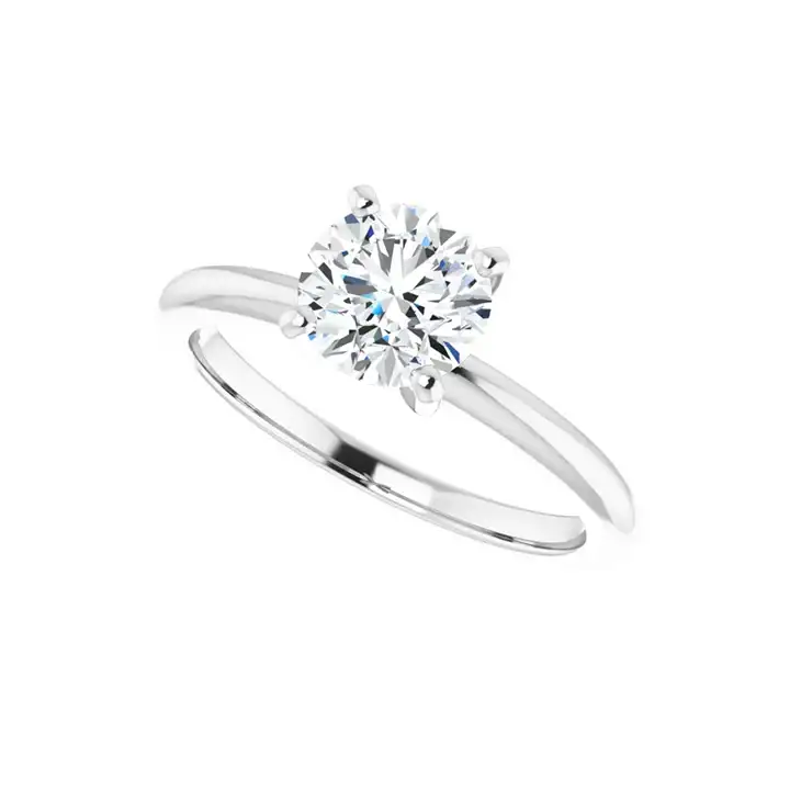 HANNAH 18K White Gold Round Lab Grown Diamond Solitaire Engagement Ring - Image 5