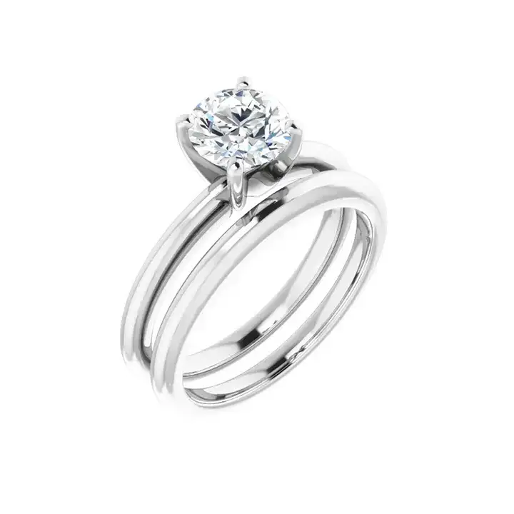 HANNAH 18K White Gold Round Lab Grown Diamond Solitaire Engagement Ring - Image 6