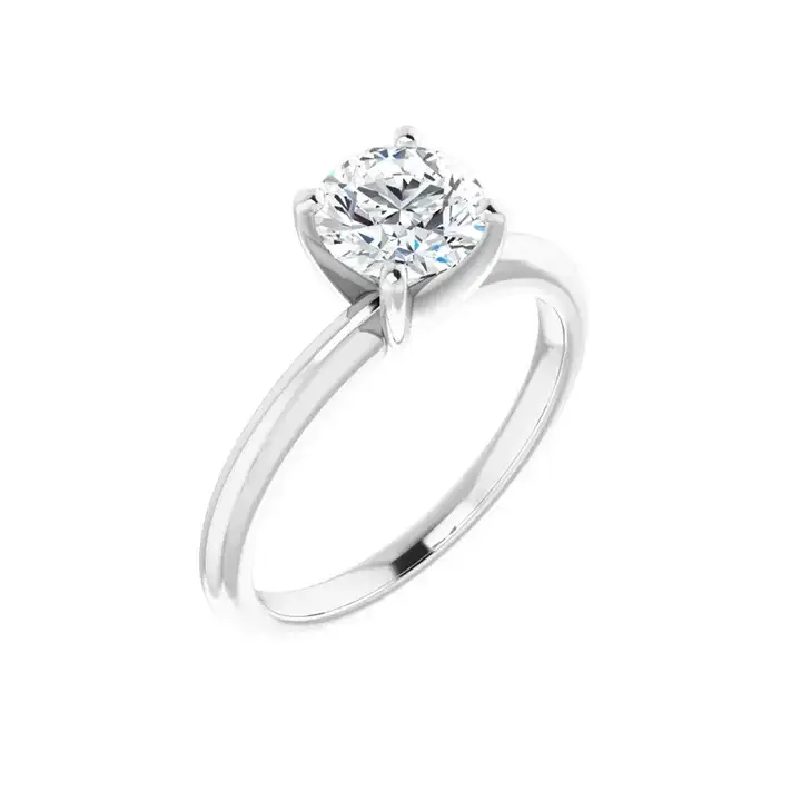 HANNAH Platinum Round Lab Grown Diamond Solitaire Engagement Ring