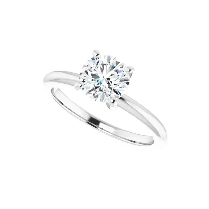 HANNAH Platinum Round Lab Grown Diamond Solitaire Engagement Ring - Image 2