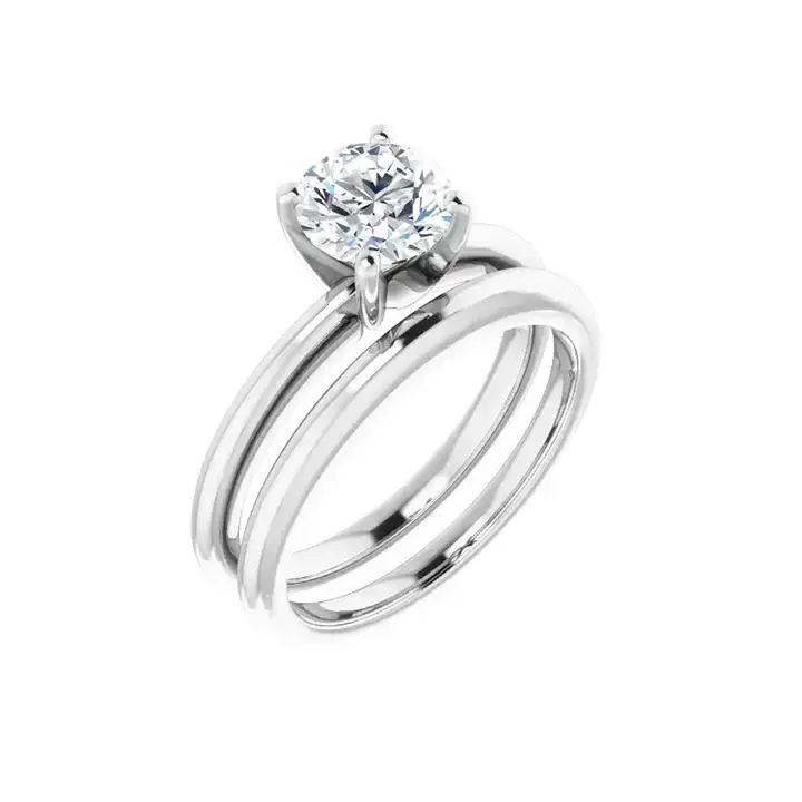 HANNAH Platinum Round Lab Grown Diamond Solitaire Engagement Ring - Image 6