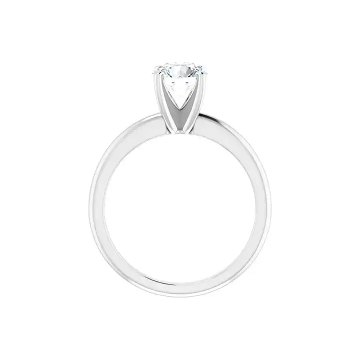 HANNAH Silver Round Lab Grown Diamond Solitaire Engagement Ring - Image 4