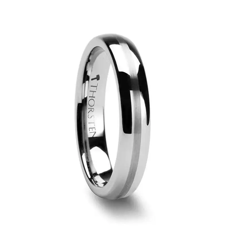 HERA Domed with Satin Stripe Tungsten Carbide Ring - 4mm - 6mm - Image 3