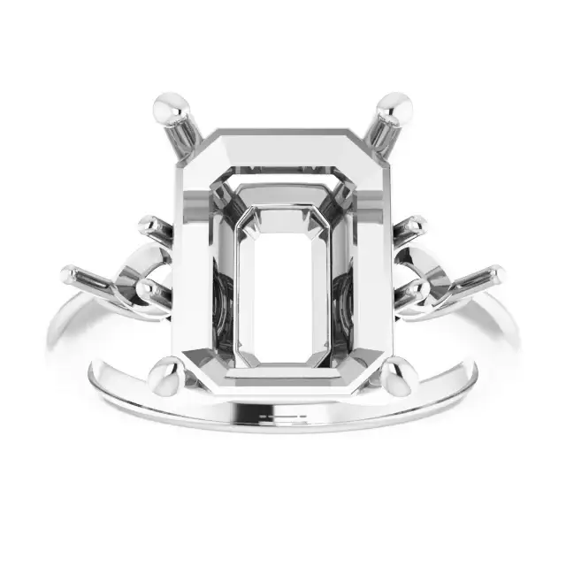 IDALIA Lab Grown Diamond Engagement Ring Setting for Emerald Stones - Image 3