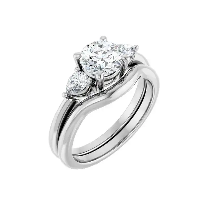 IDALIA Silver Round Lab Grown Diamond Engagement Ring - Image 6