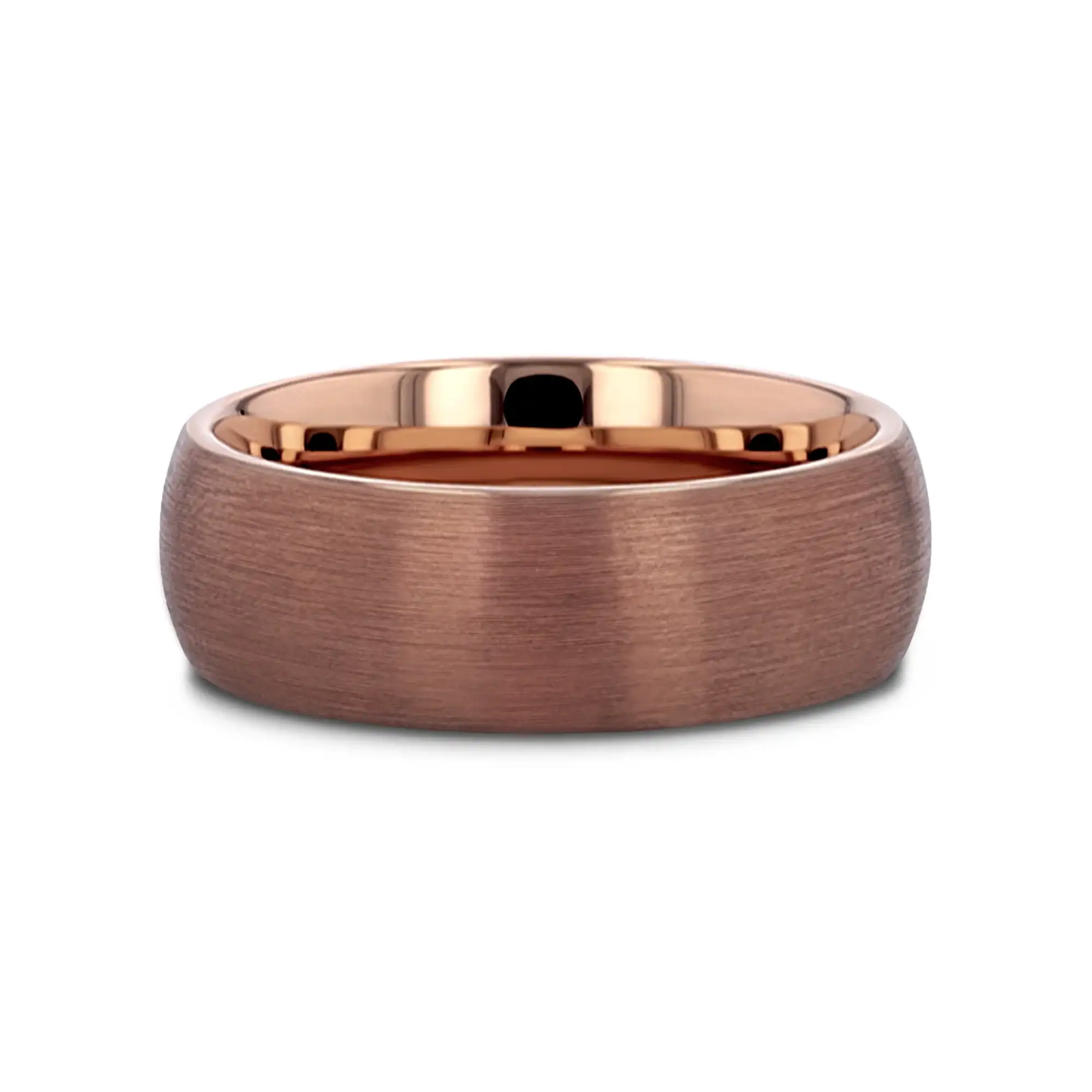 JAVA Domed with Brushed Finish Espresso Tungsten Band - 8mm - Image 3