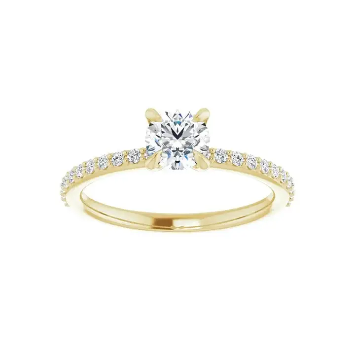KIARA 14K Yellow Gold Round Lab Grown Diamond Engagement Ring - Image 3