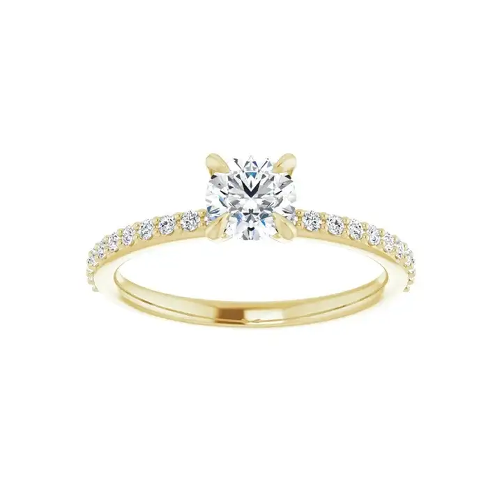 KIARA 18K Yellow Gold Round Lab Grown Diamond Engagement Ring - Image 3