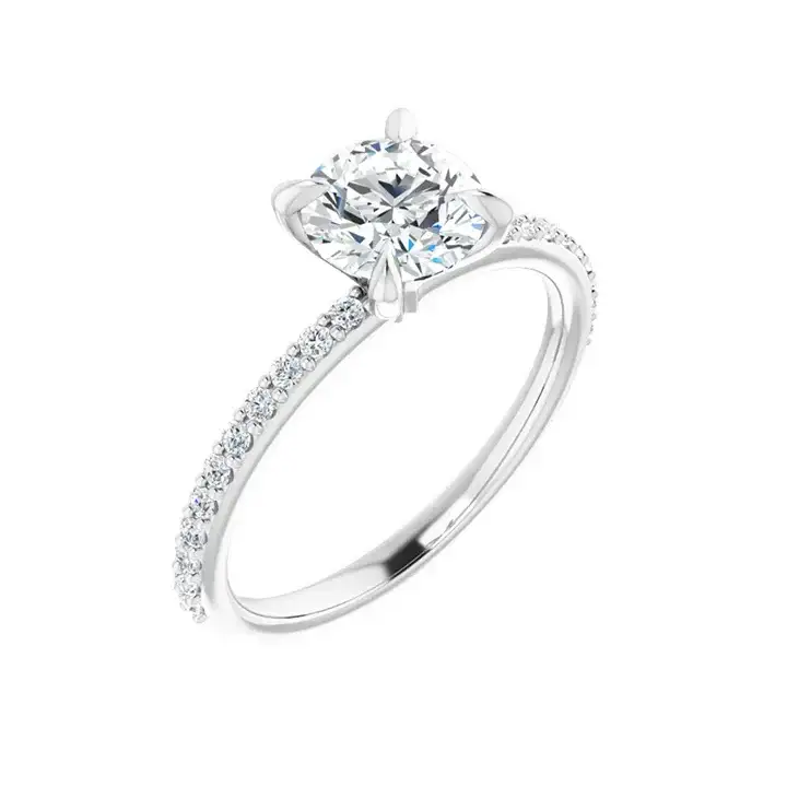 KIARA Platinum Round Lab Grown Diamond Engagement Ring