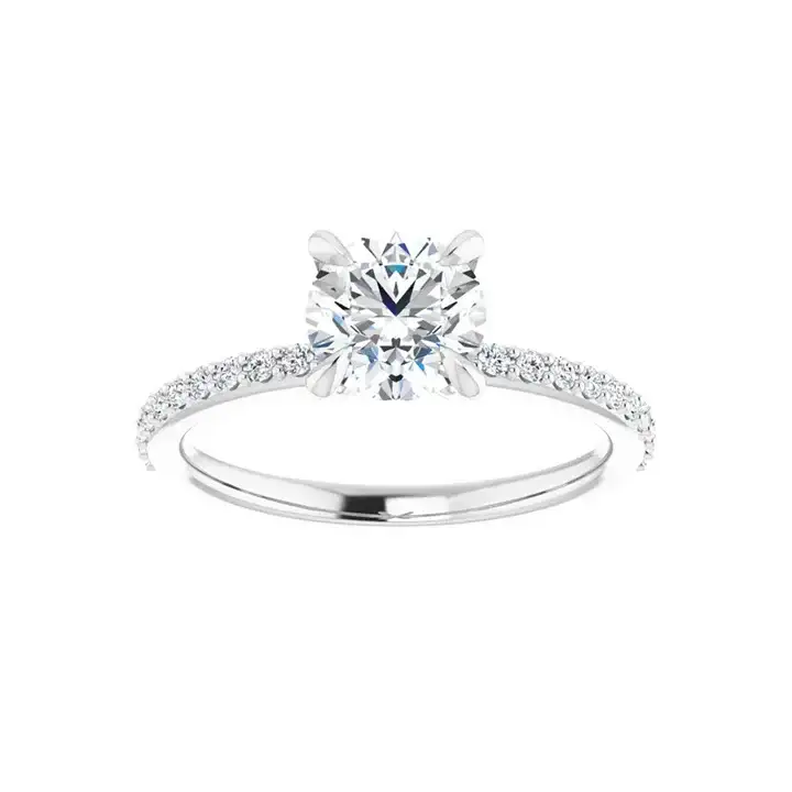 KIARA Platinum Round Lab Grown Diamond Engagement Ring - Image 3