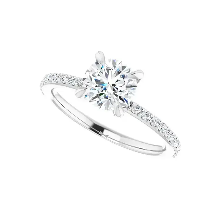 KIARA Platinum Round Lab Grown Diamond Engagement Ring - Image 4