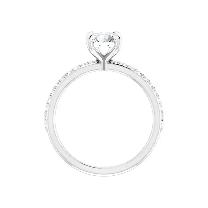 KIARA Platinum Round Lab Grown Diamond Engagement Ring - Image 5