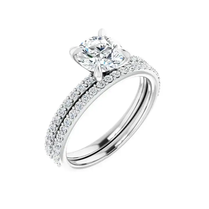 KIARA Platinum Round Lab Grown Diamond Engagement Ring - Image 6