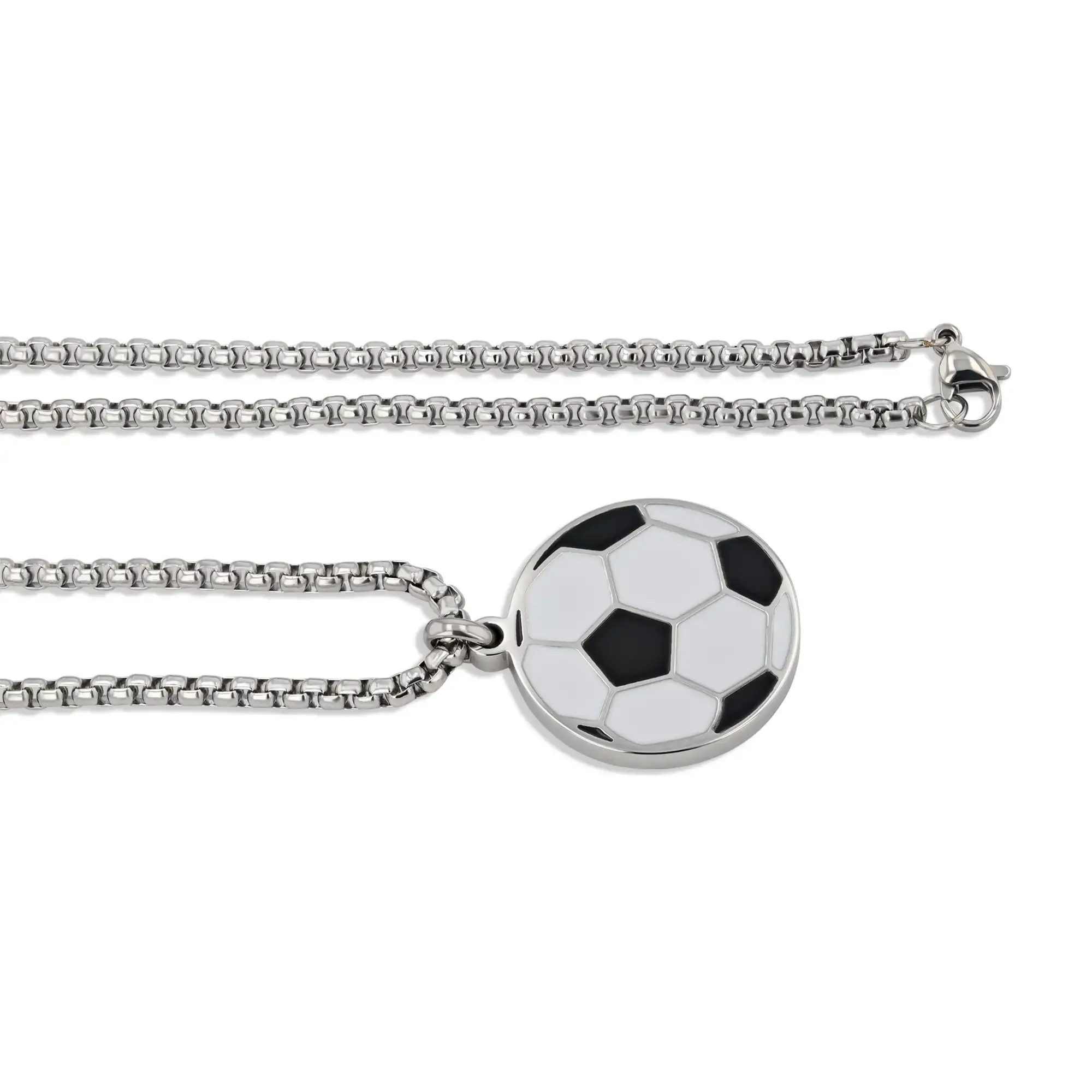 Stainless Steel Soccer Pendant with Matching Chain - Image 4