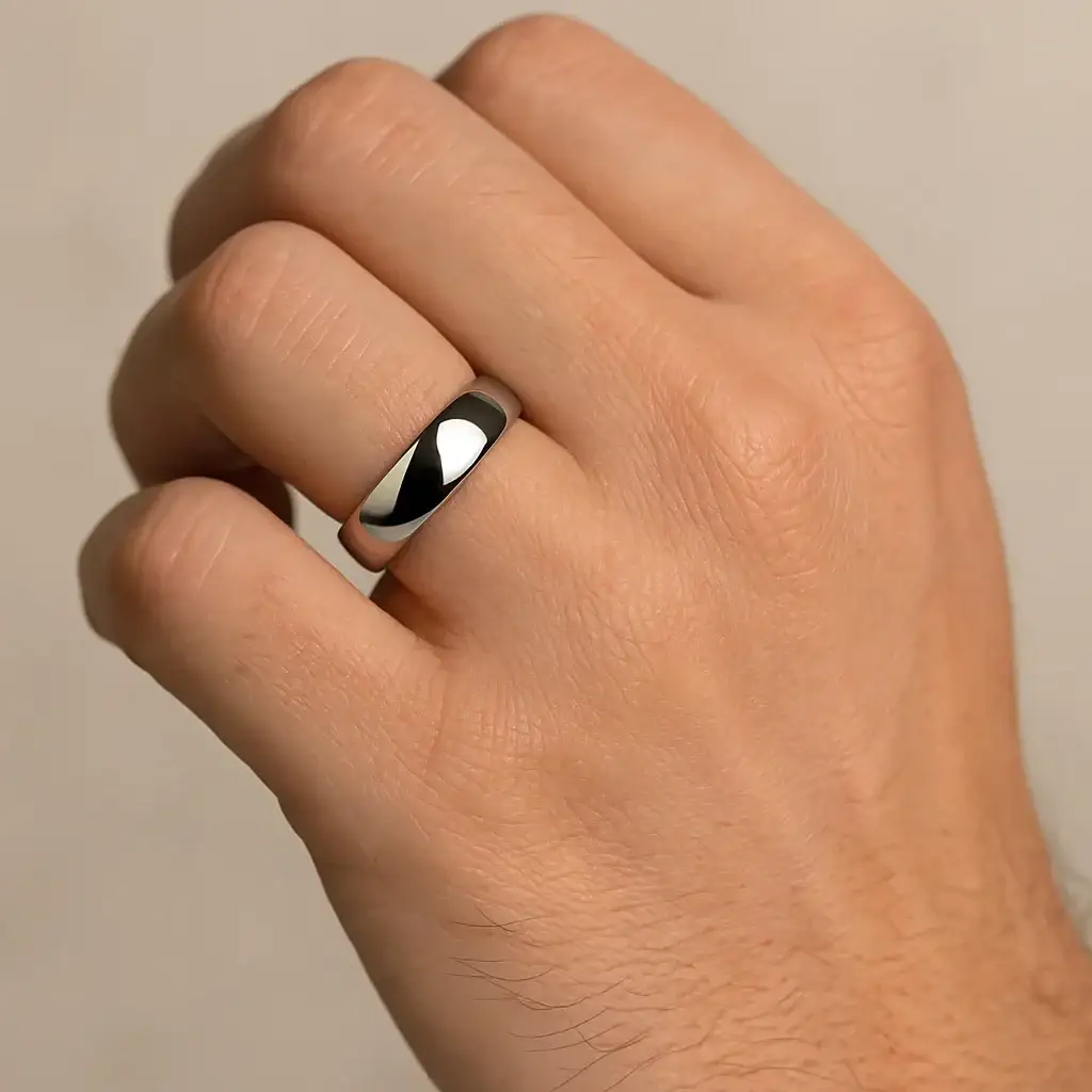 KOBOLD Domed Cobalt Chrome Comfort Fit Ring, Polished Finish — 4mm, 6mm, 8mm - Image 4