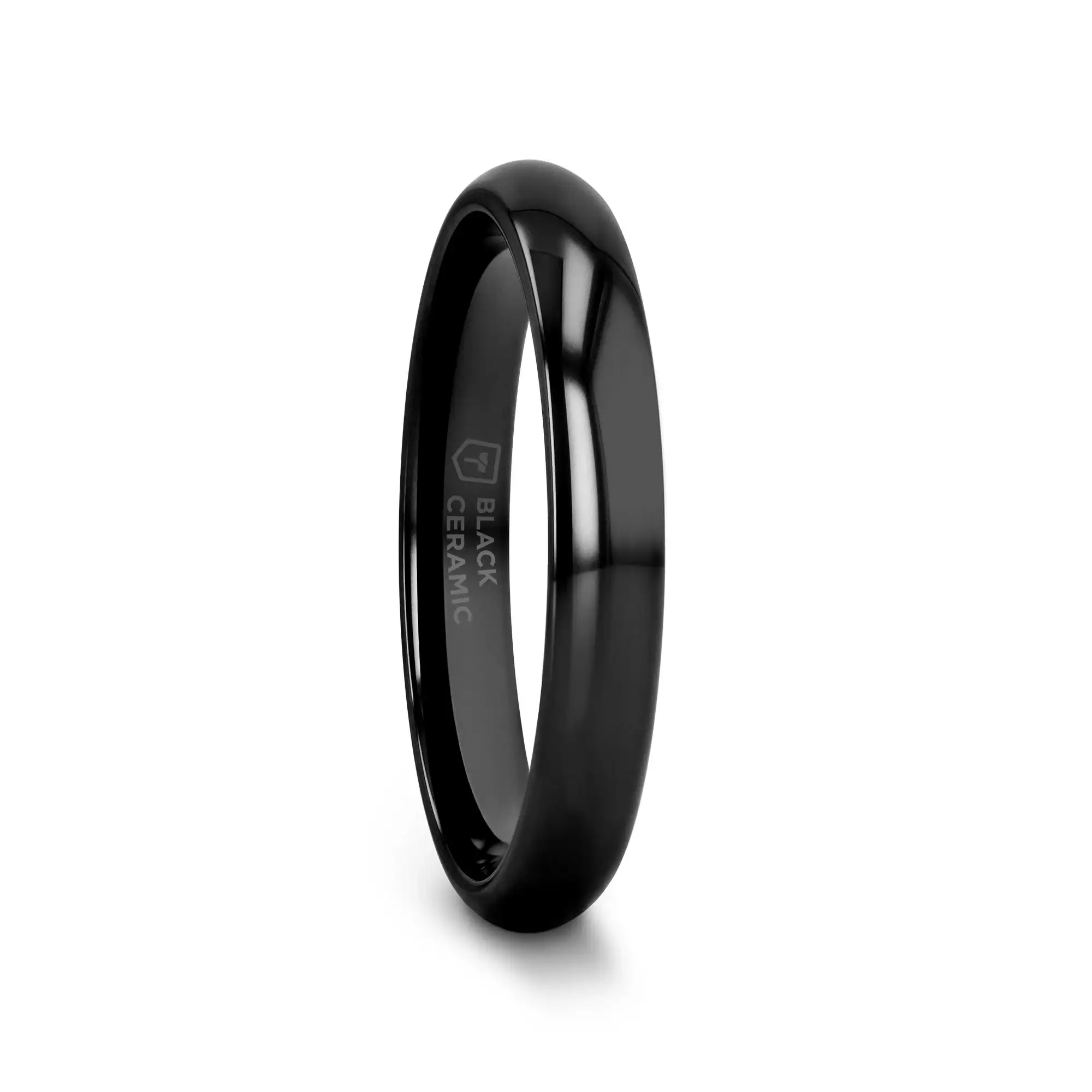 LANDON Domed Polish Finished Black Ceramic Ring - 2mm - 12mm - Image 10
