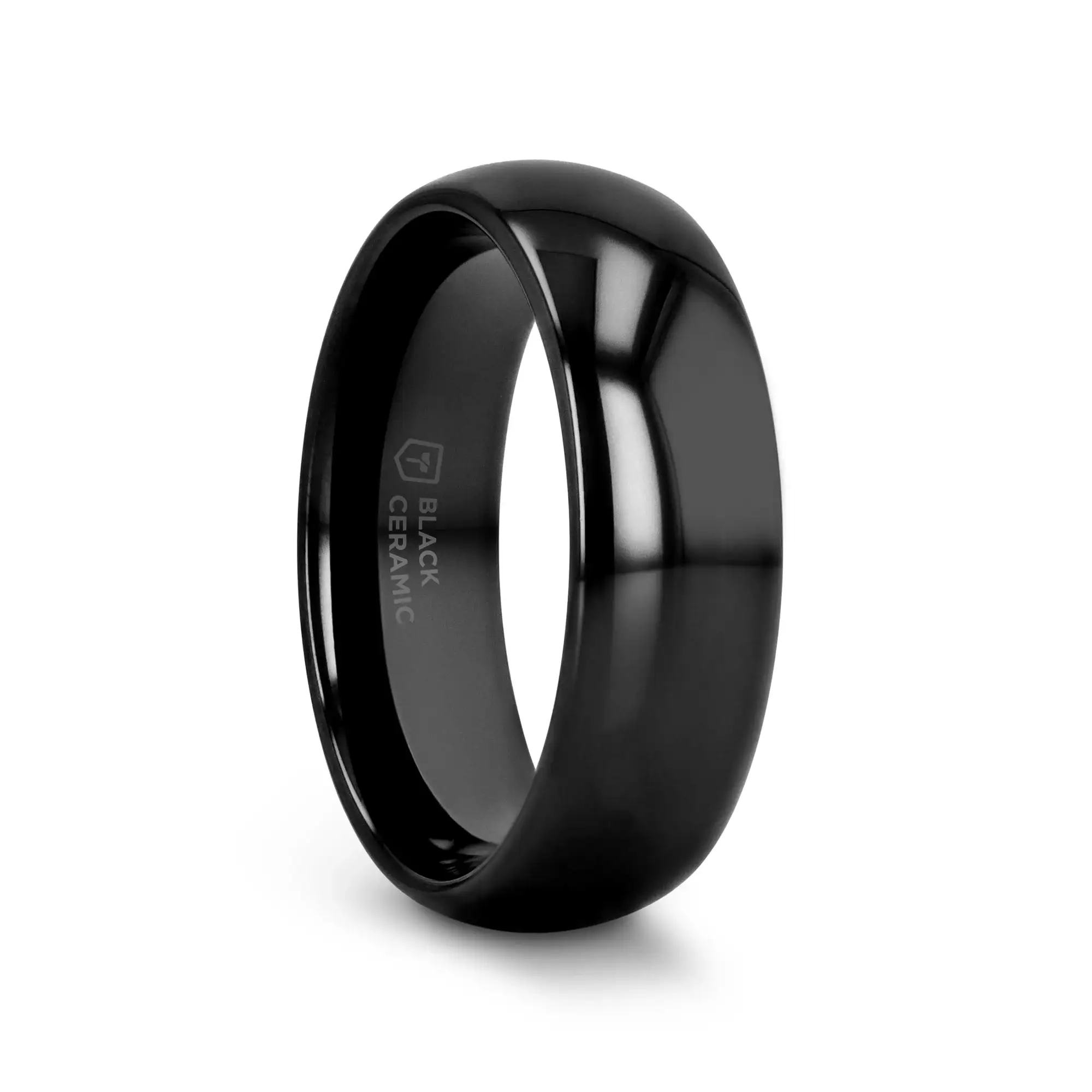 LANDON Domed Polish Finished Black Ceramic Ring - 2mm - 12mm - Image 4