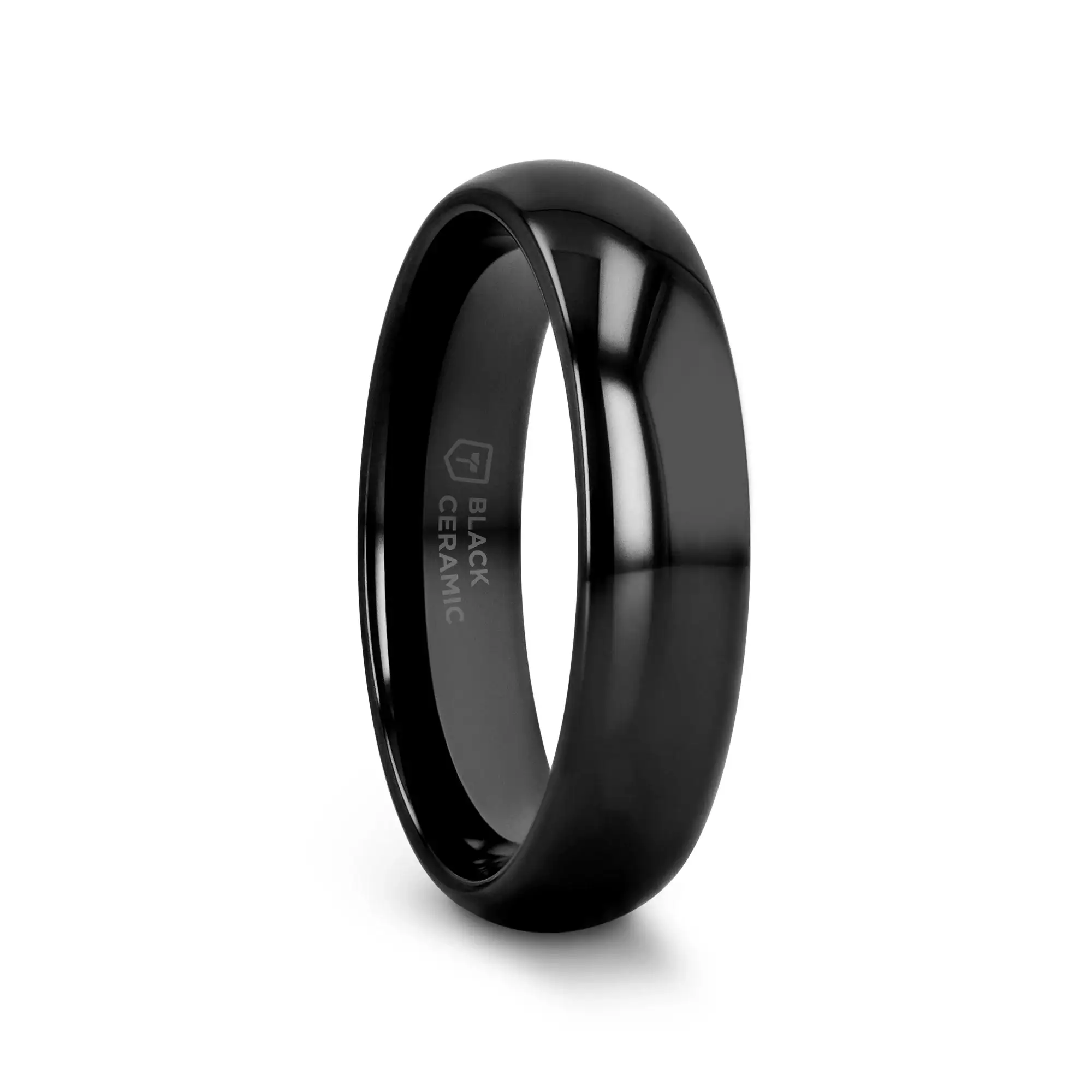 LANDON Domed Polish Finished Black Ceramic Ring - 2mm - 12mm - Image 7