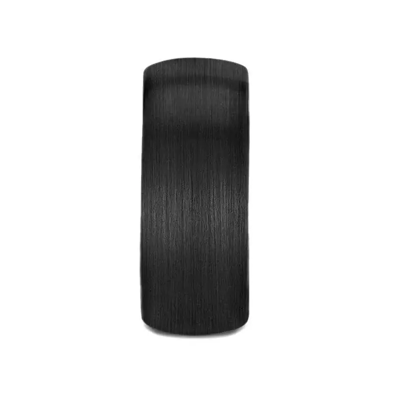 LOUISVILLE Domed Black Tungsten Ring with Brushed Finish - 10mm - Image 2