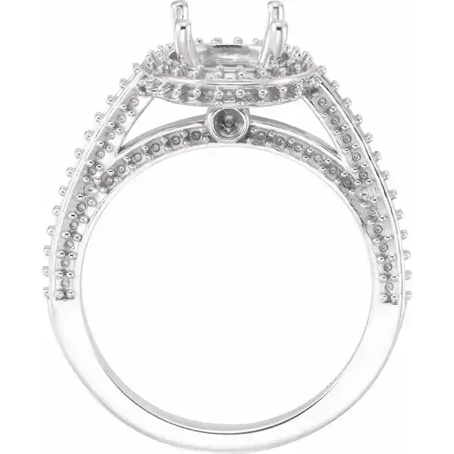 MADELEINE Halo Style Four Prong Lab Diamond Engagement Ring Setting for Round Stones - Image 2