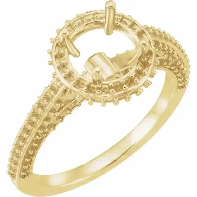 MADELEINE Halo Style Four Prong Lab Diamond Engagement Ring Setting for Round Stones - Image 3