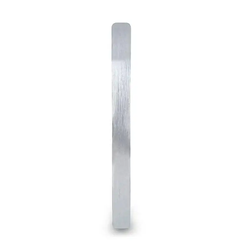 MAISIE Flat Style Women's White Tungsten Carbide Ring with Brushed Finish - 2mm - Image 2
