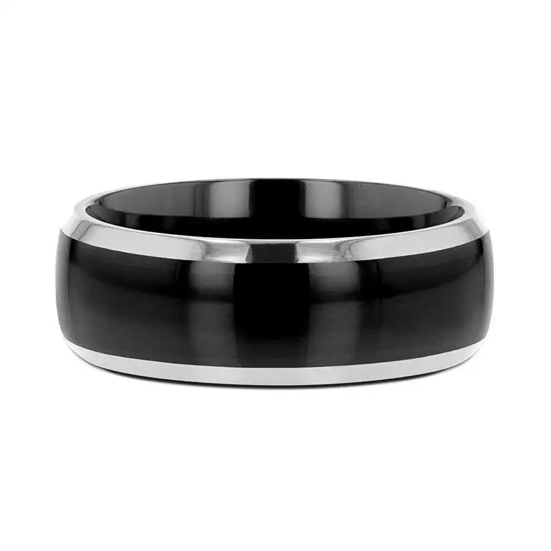 MASERATI Black Tungsten Ring with Polished Domed Beveled Edges (4mm–10mm) - Image 3