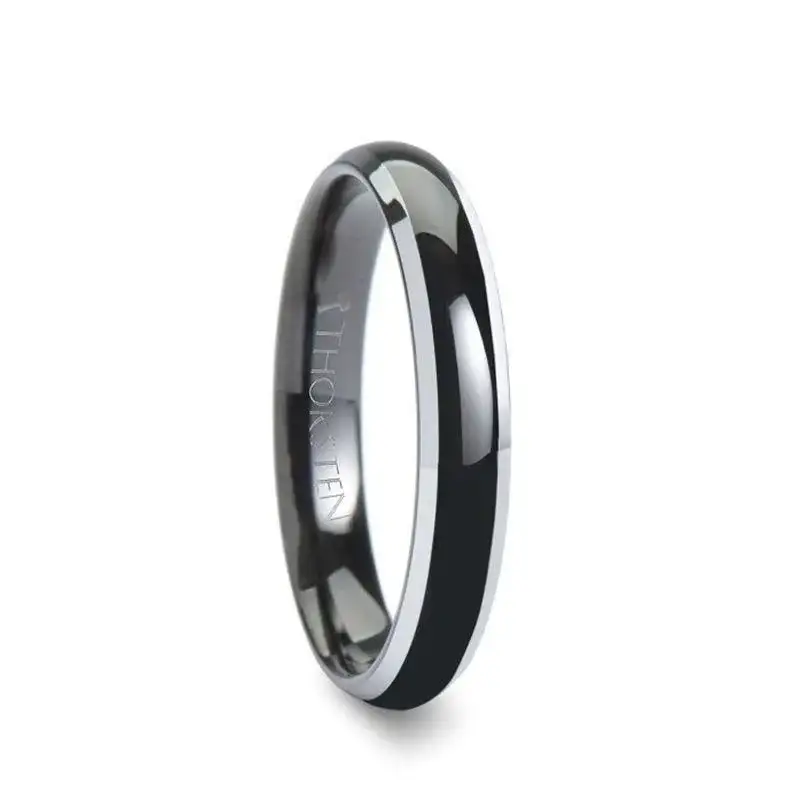 MASERATI Black Tungsten Ring with Polished Domed Beveled Edges (4mm–10mm) - Image 4