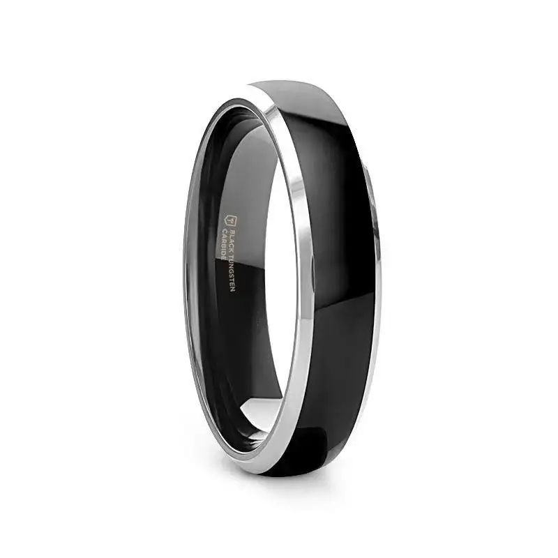 MASERATI Black Tungsten Ring with Polished Domed Beveled Edges (4mm–10mm) - Image 5