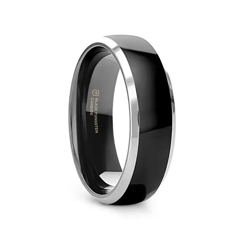 MASERATI Black Tungsten Ring with Polished Domed Beveled Edges (4mm–10mm) - Image 6