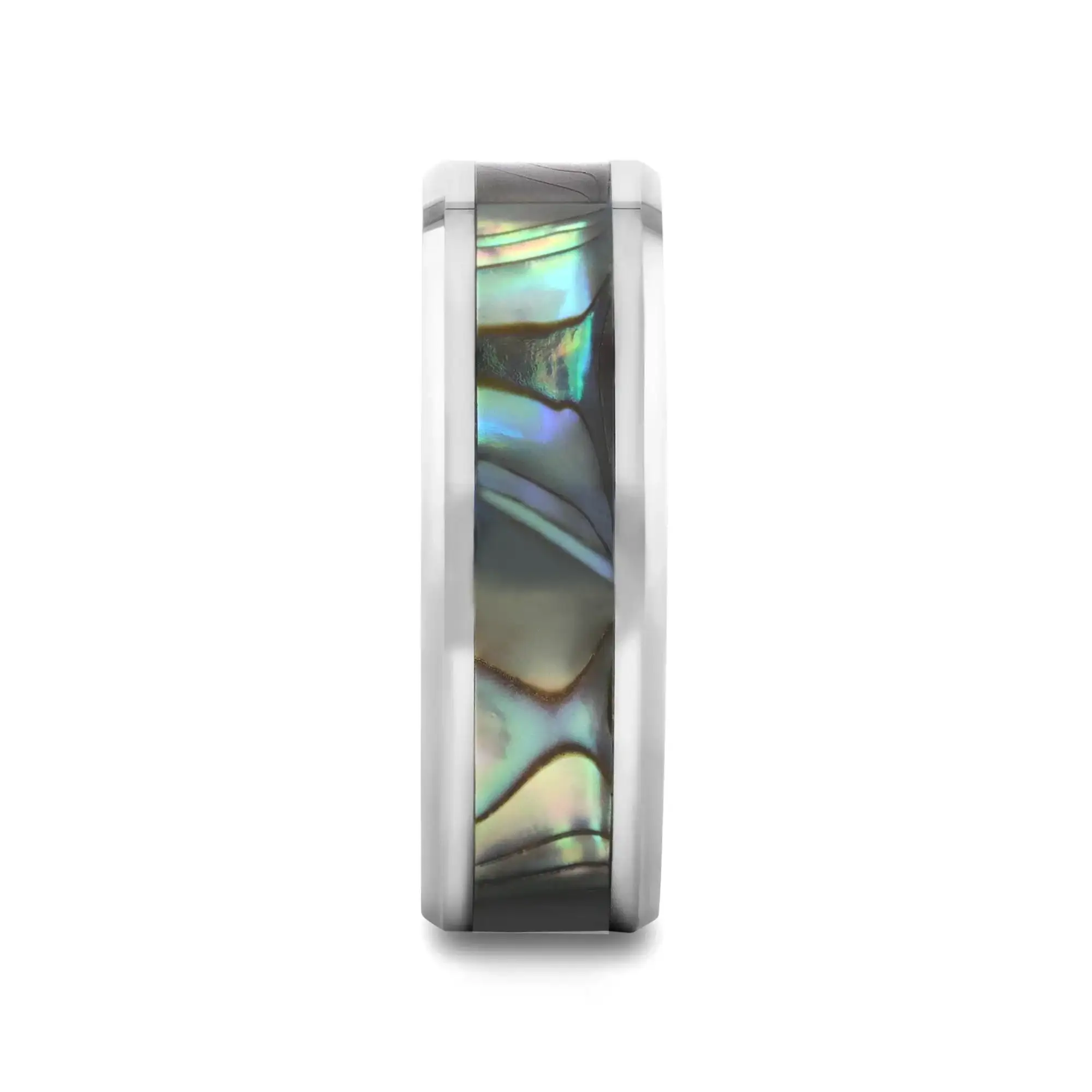 MAUI Tungsten Wedding Band with Mother of Pearl Inlay - 4mm - 10mm - Image 11