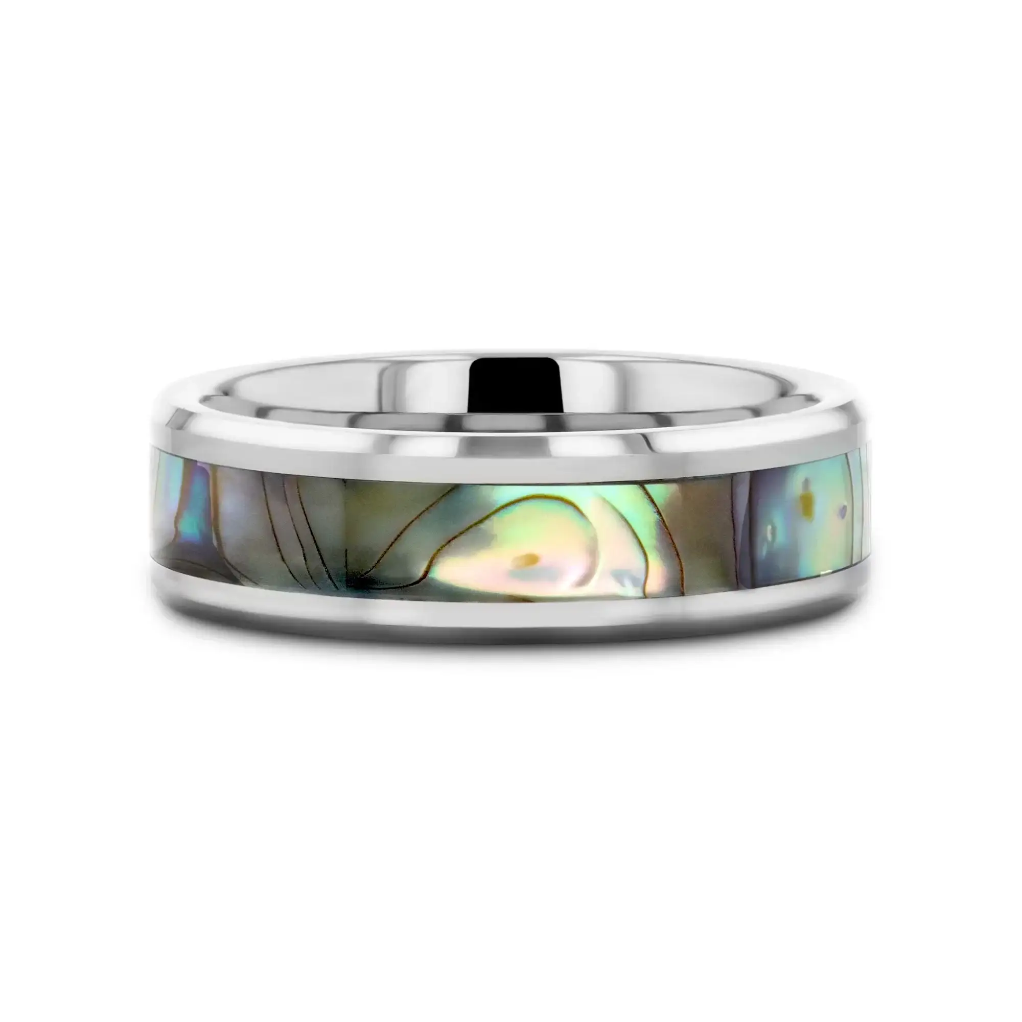 MAUI Tungsten Wedding Band with Mother of Pearl Inlay - 4mm - 10mm - Image 12