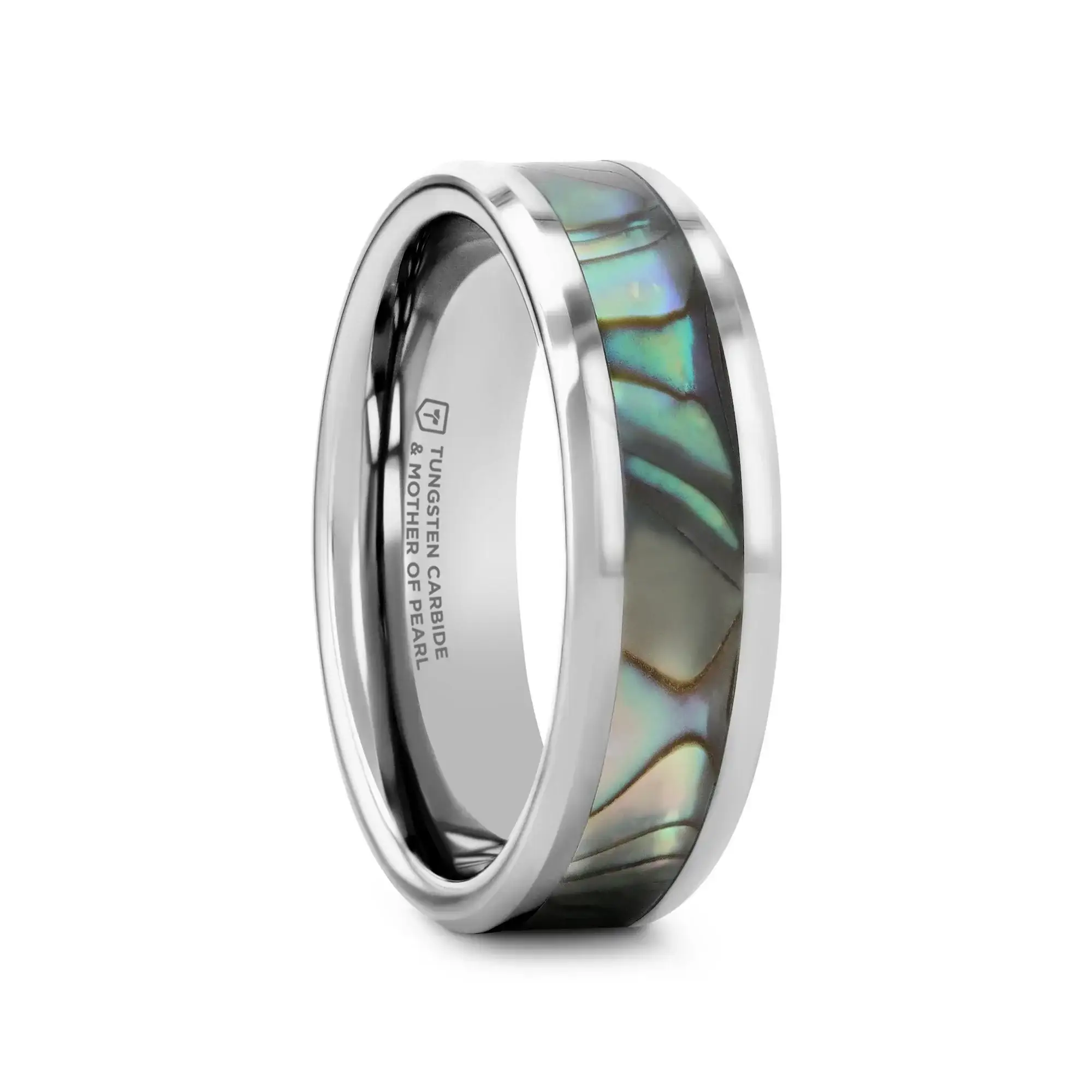 MAUI Tungsten Wedding Band with Mother of Pearl Inlay - 4mm - 10mm - Image 13