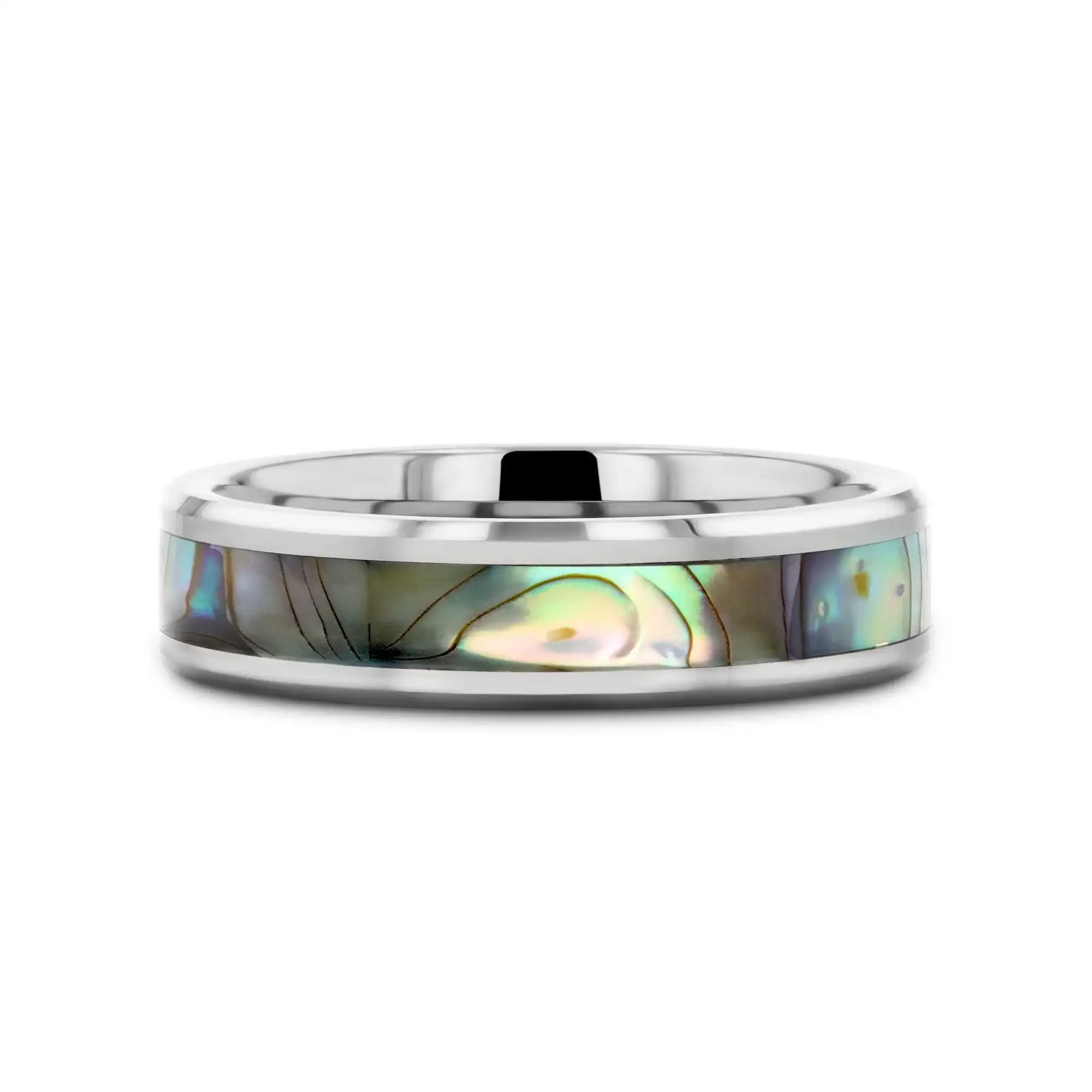 MAUI Tungsten Wedding Band with Mother of Pearl Inlay - 4mm - 10mm - Image 15