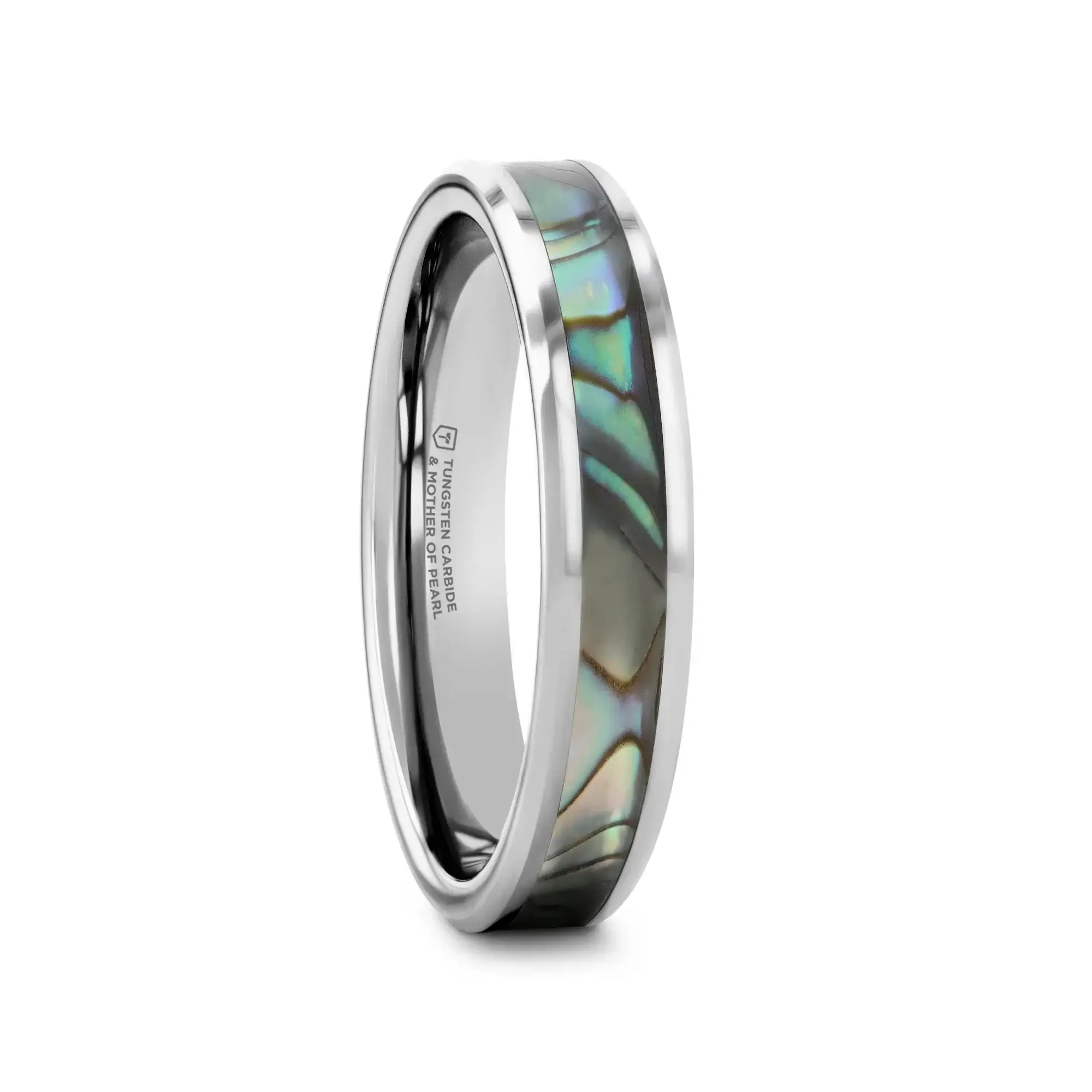 MAUI Tungsten Wedding Band with Mother of Pearl Inlay - 4mm - 10mm - Image 16