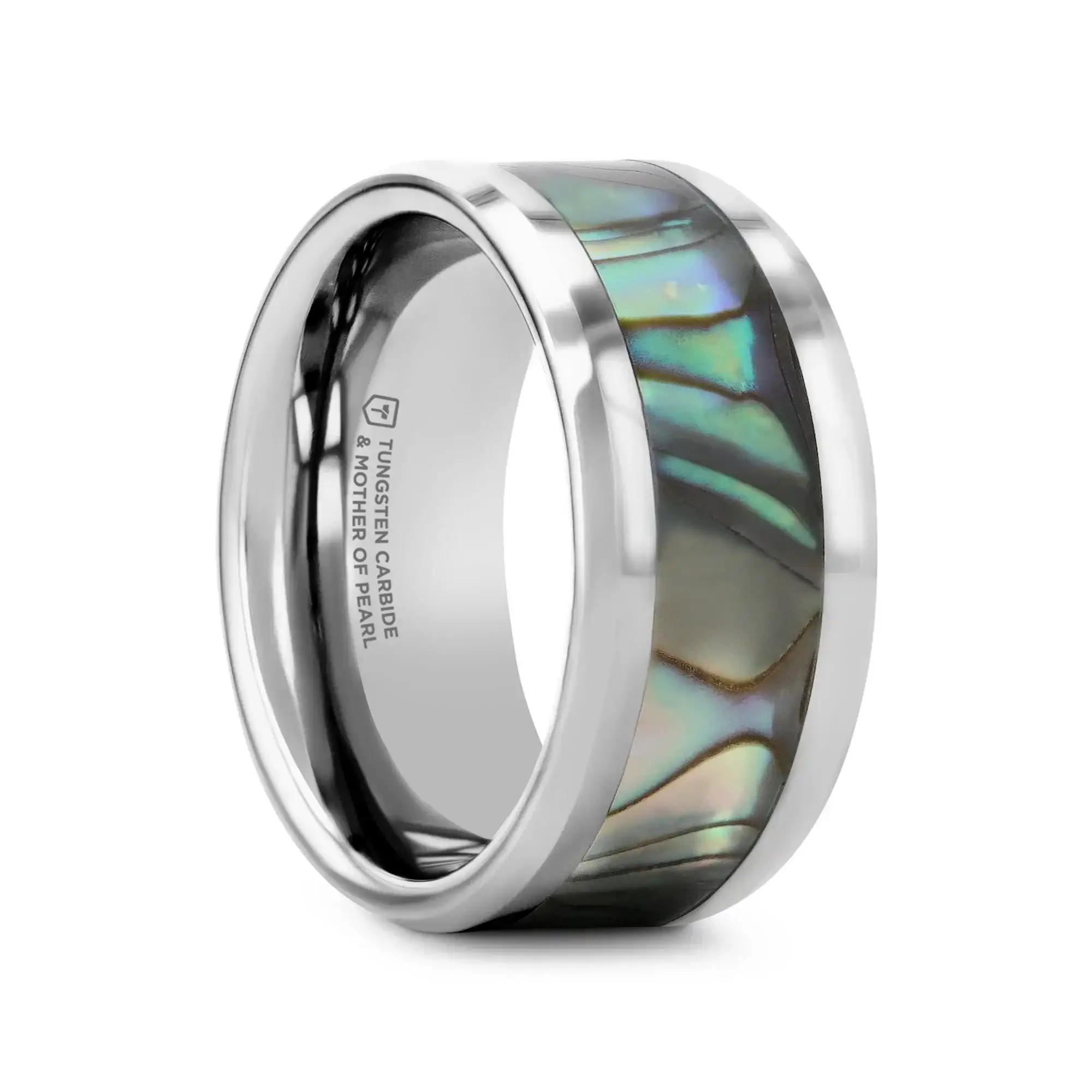 MAUI Tungsten Wedding Band with Mother of Pearl Inlay - 4mm - 10mm - Image 19