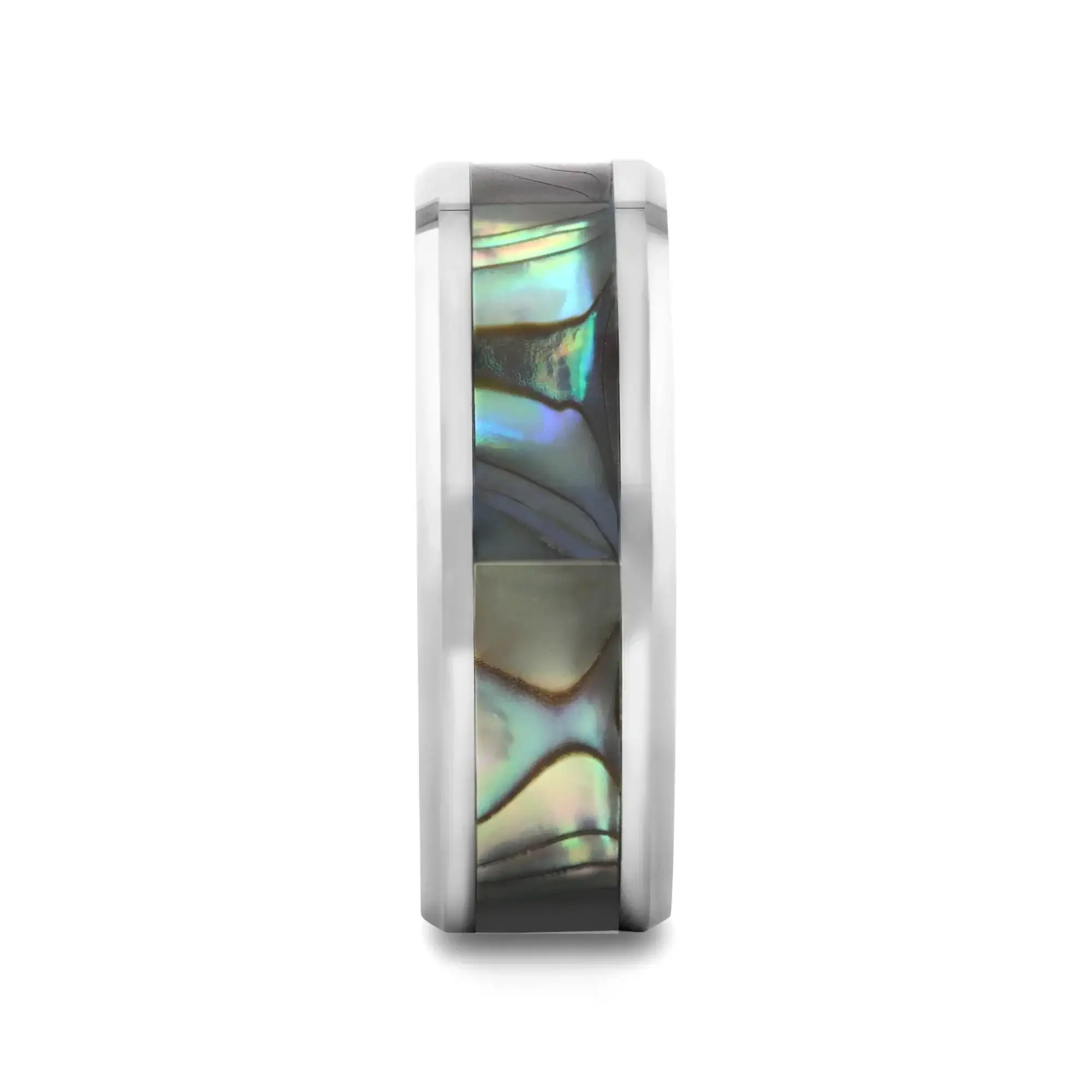MAUI Tungsten Wedding Band with Mother of Pearl Inlay - 4mm - 10mm - Image 2