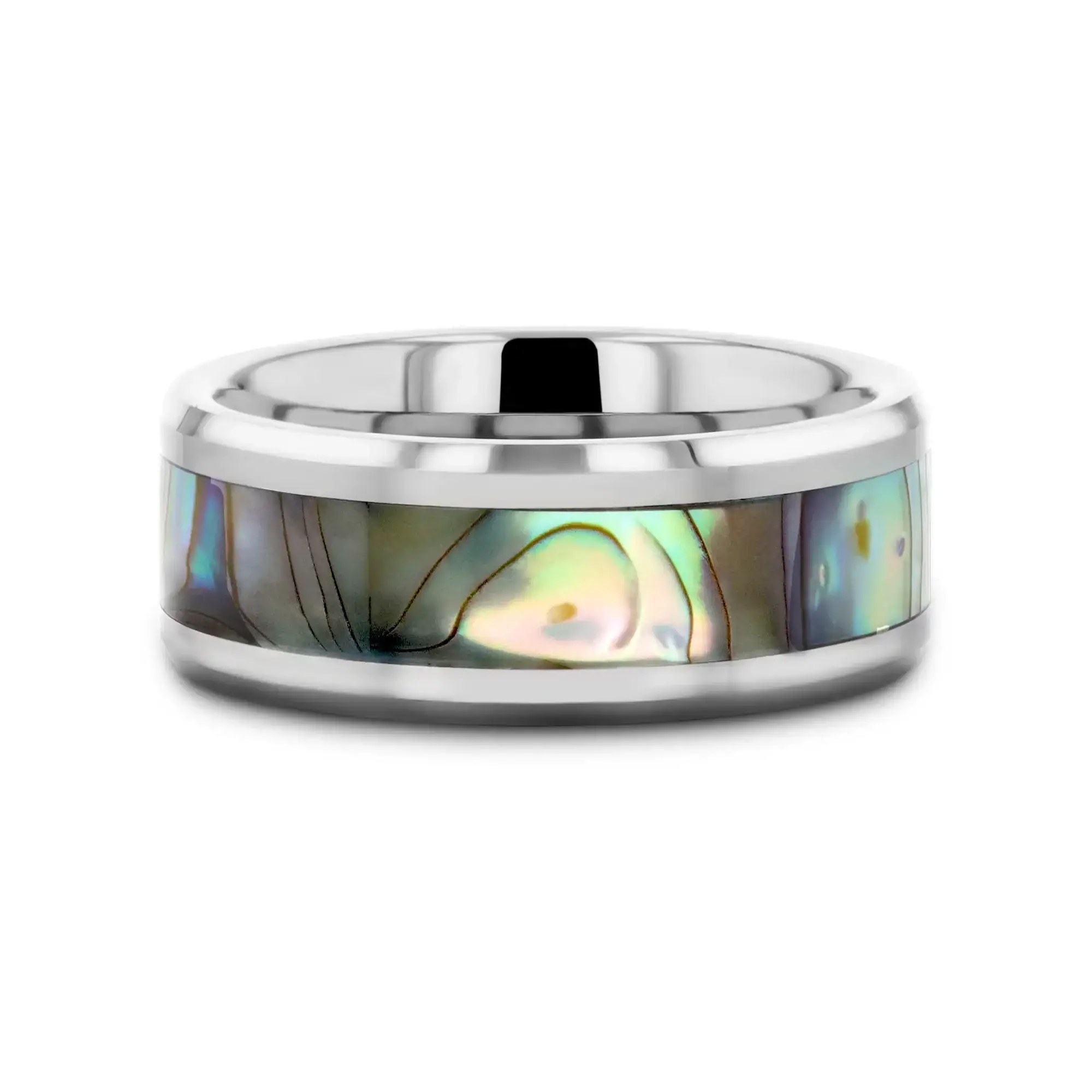 MAUI Tungsten Wedding Band with Mother of Pearl Inlay - 4mm - 10mm - Image 21