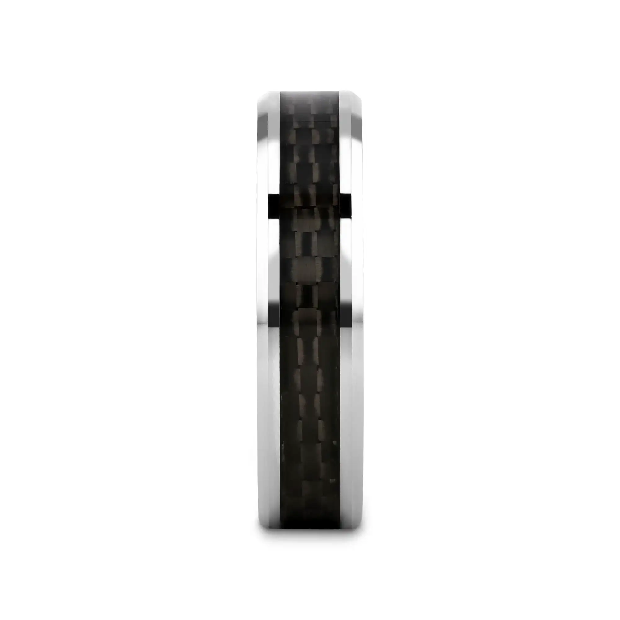 MAXIMUS Black Carbon Fiber Inlay Tungsten Carbide Wedding Band - 4mm - 12mm - Image 12