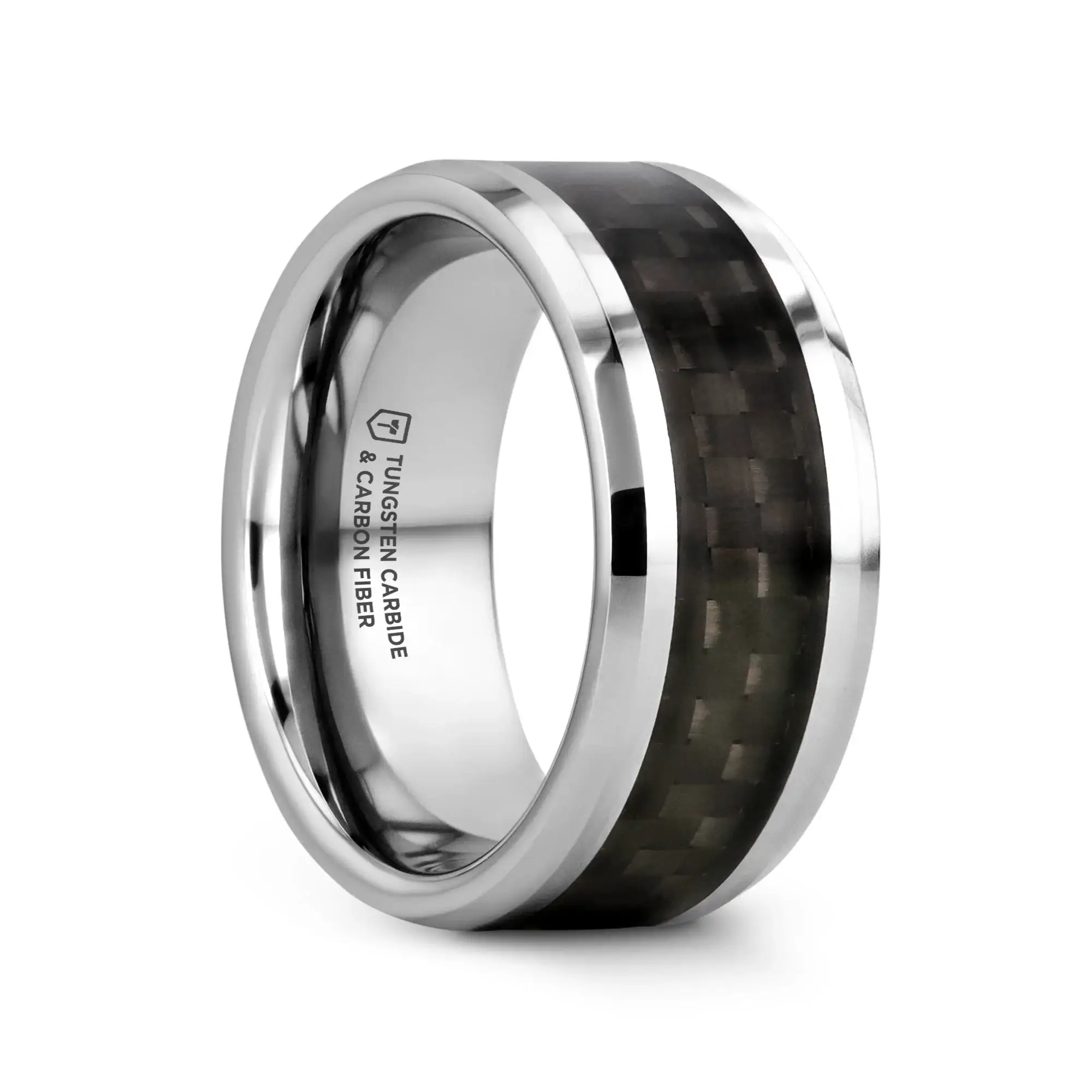 MAXIMUS Black Carbon Fiber Inlay Tungsten Carbide Wedding Band - 4mm - 12mm - Image 17