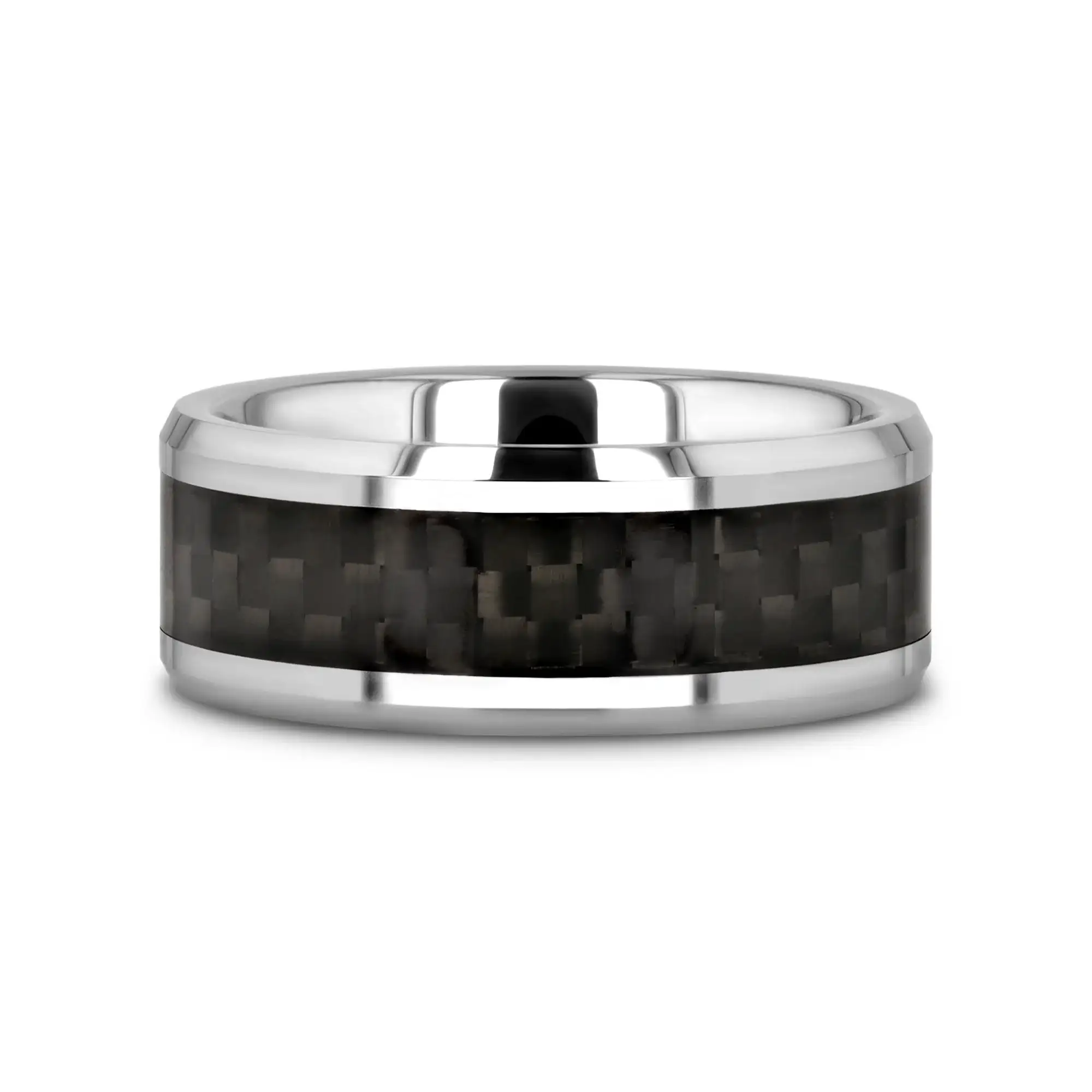 MAXIMUS Black Carbon Fiber Inlay Tungsten Carbide Wedding Band - 4mm - 12mm - Image 19