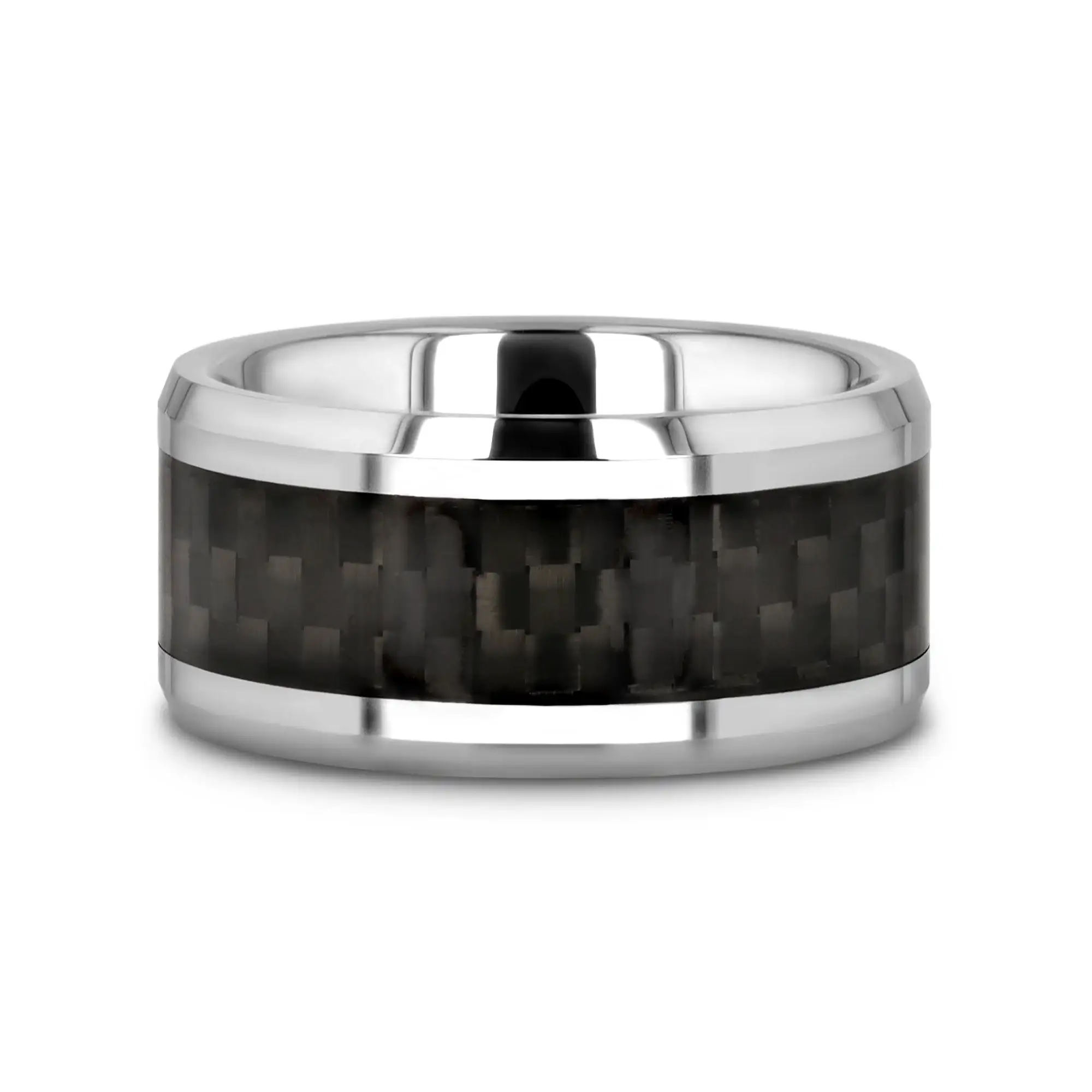 MAXIMUS Black Carbon Fiber Inlay Tungsten Carbide Wedding Band - 4mm - 12mm - Image 22