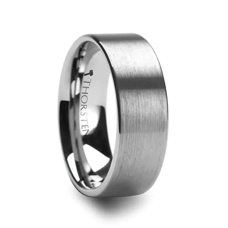 MERCURY Flat Brushed Finish Tungsten Wedding Ring - 10mm - Image 2