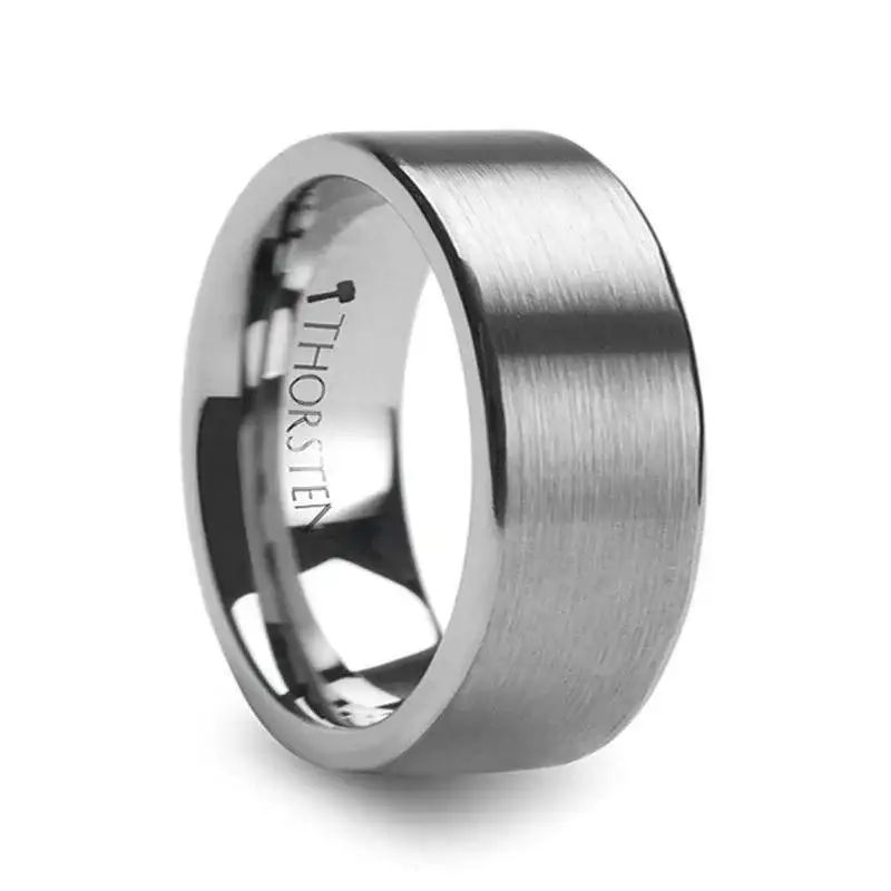 MERCURY Flat Brushed Finish Tungsten Wedding Ring - 2mm - 12mm - Image 10