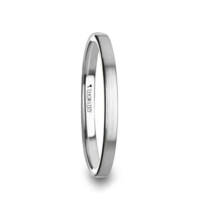 MERCURY Flat Brushed Finish Tungsten Wedding Ring - 2mm - 12mm - Image 6