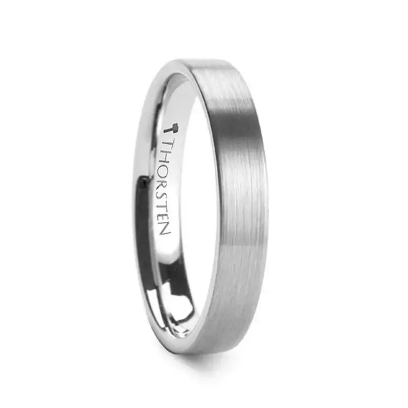 MERCURY Flat Brushed Finish Tungsten Wedding Ring - 2mm - 12mm - Image 7